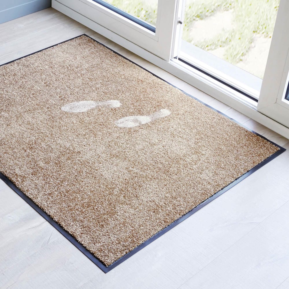 Tapis antipoussières en textile beige 90x120cm — vue 3