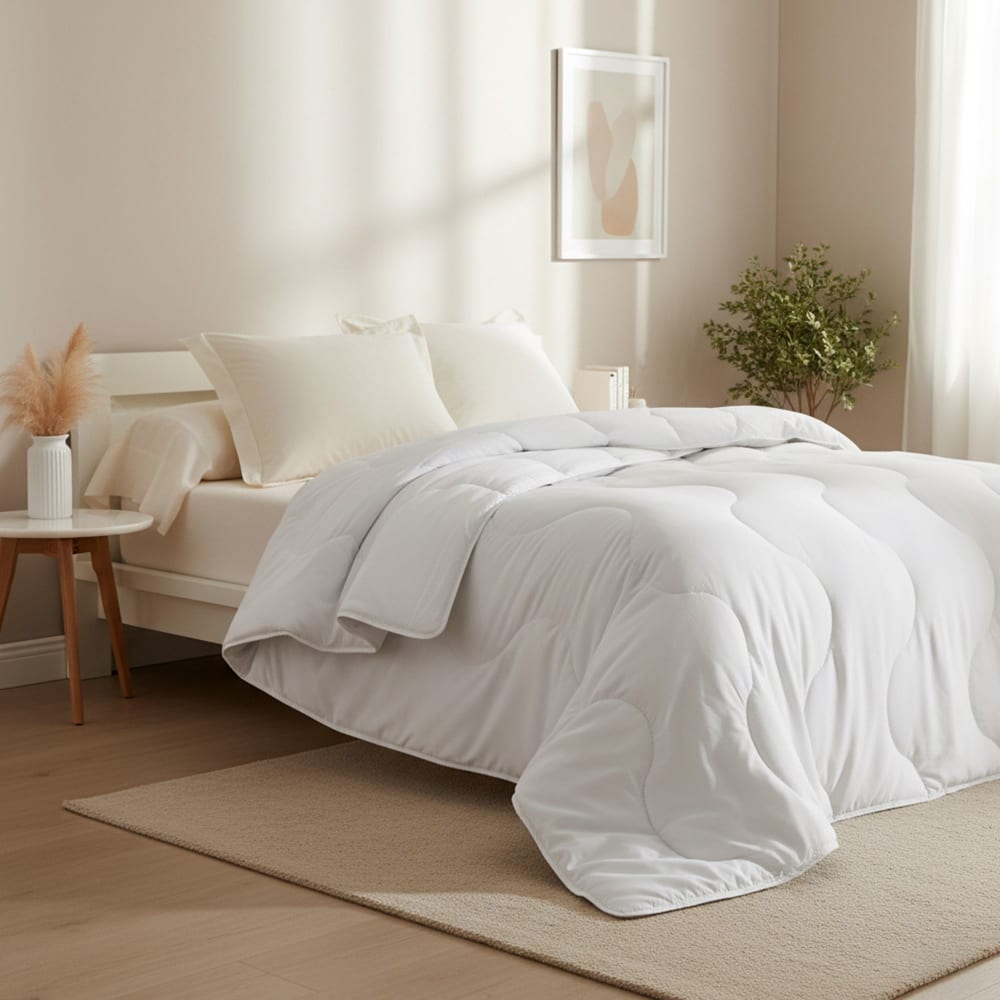 Couette très chaude en polyester blanc 140x200cm Couette très chaude en polyester blanc 140x200cm