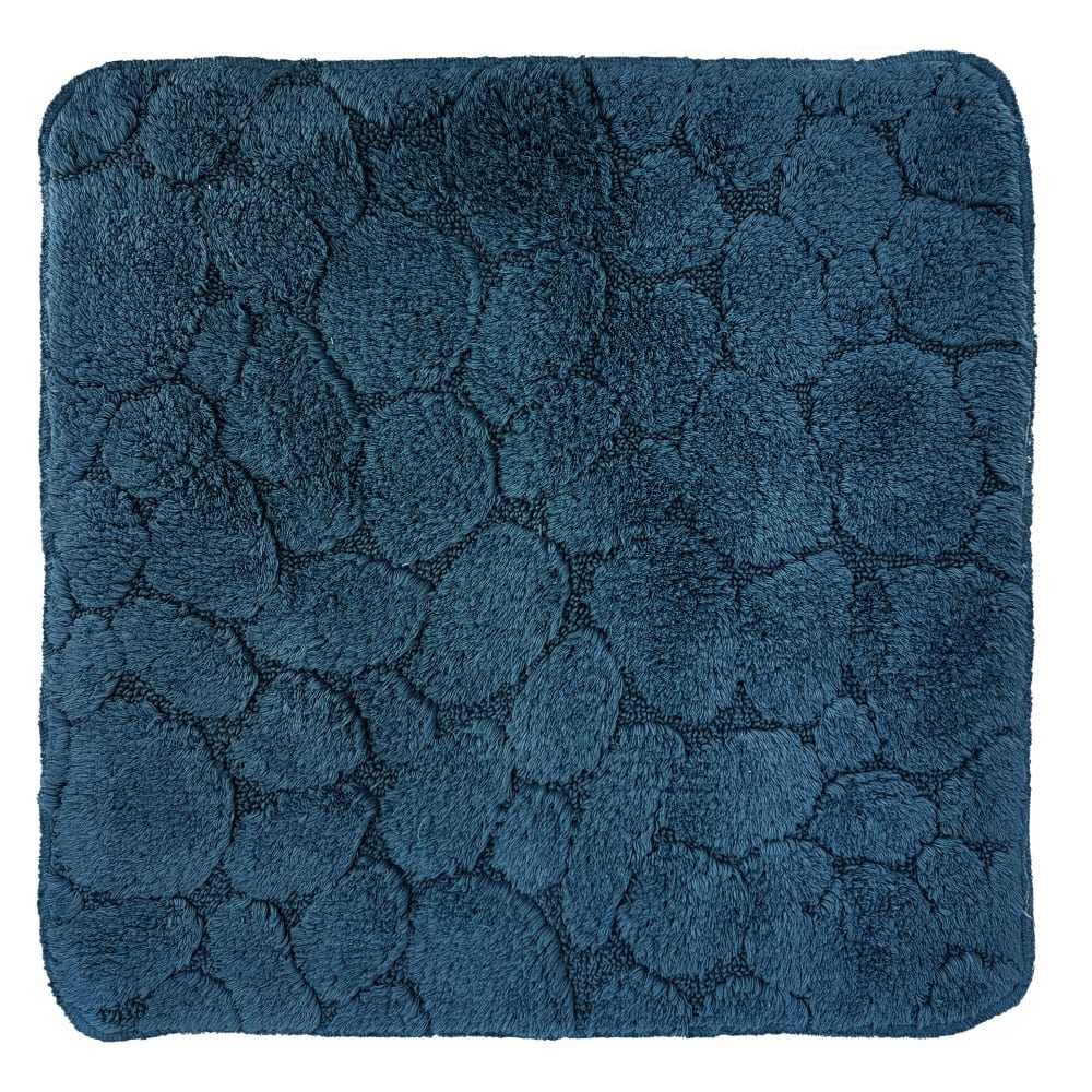 Tapis de bain en coton bleu orage 60x60cm Tapis de bain en coton bleu orage 60x60cm