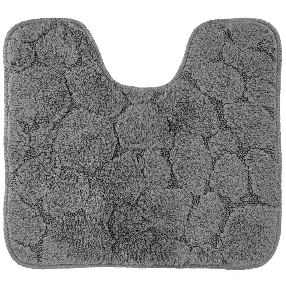 Tapis contour wc en coton gris anthracite 50x45cm — vue 4