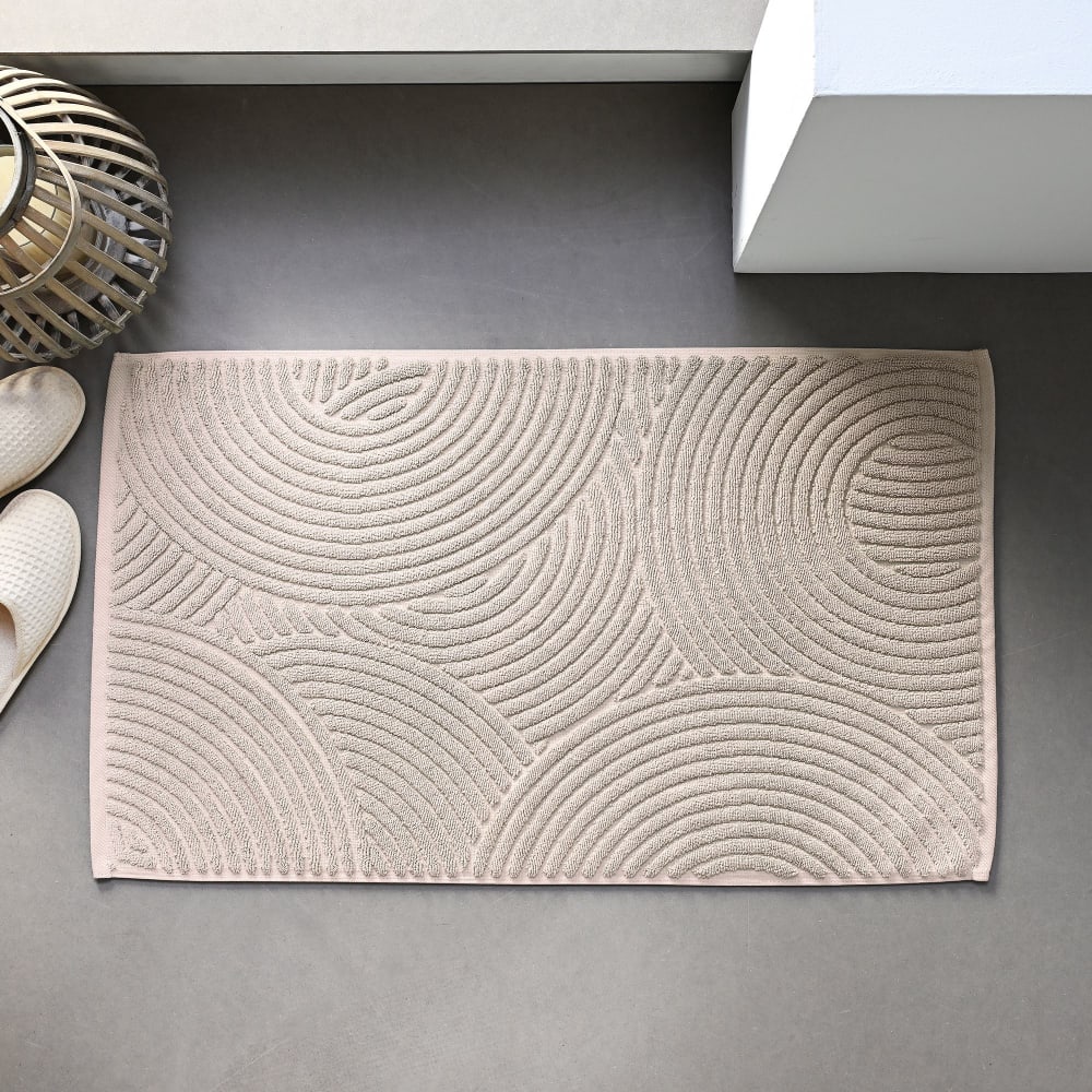 Tapis de bain en coton 1000 g/m² beige sable 60x120cm