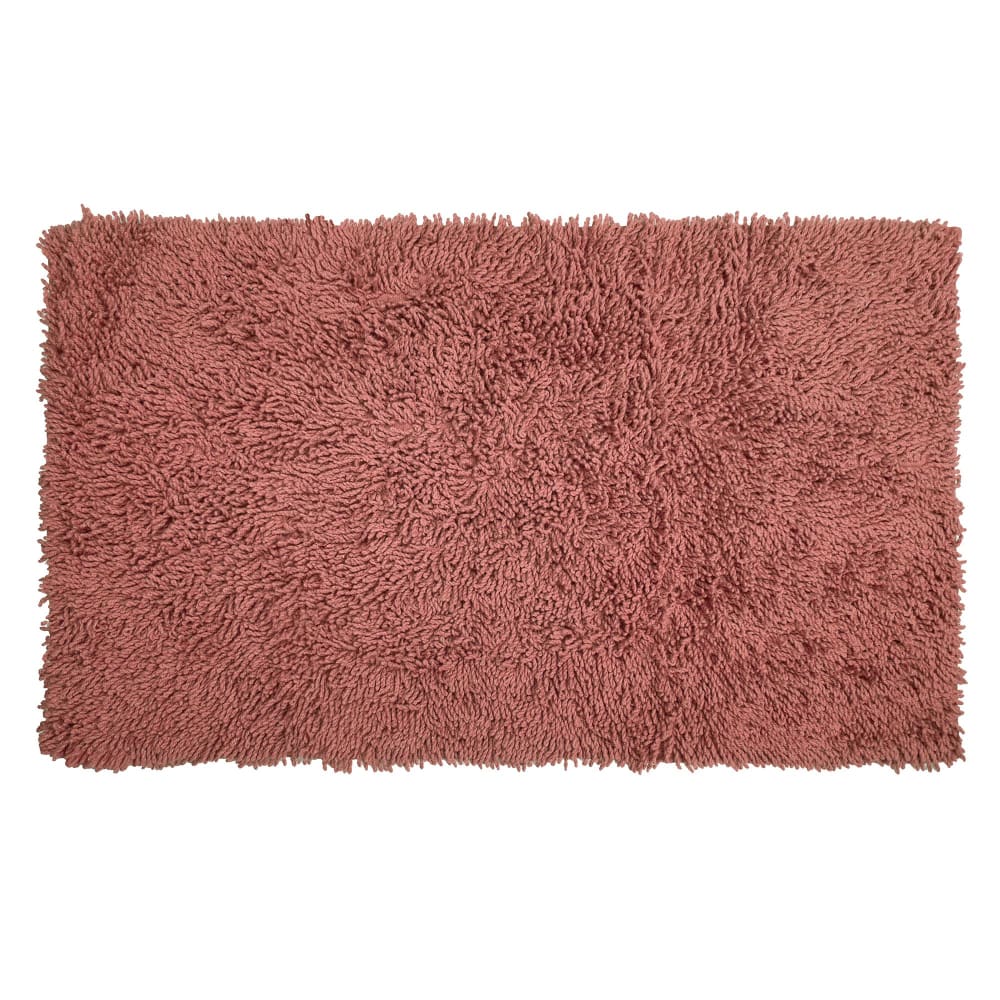 Tapis de bain en coton rose terracotta 50x90cm