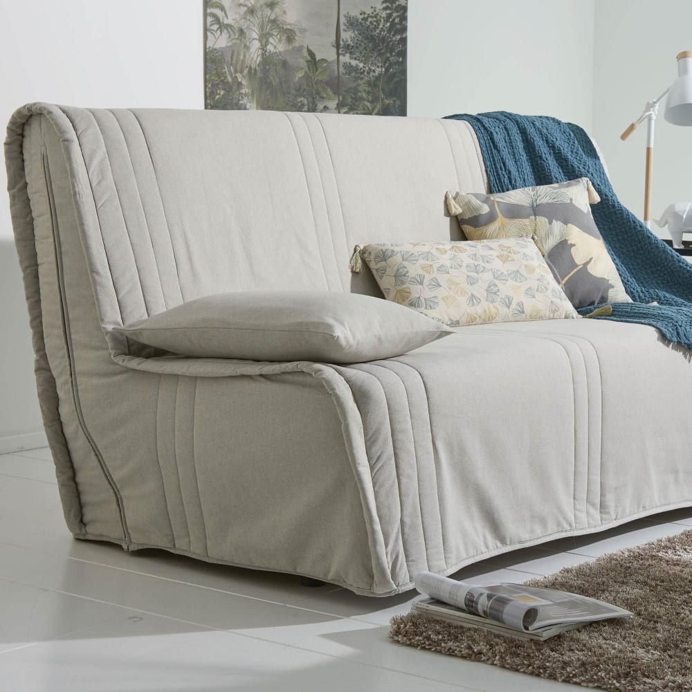 Housse de coussin en coton gris chiné 35x60cm — vue 3