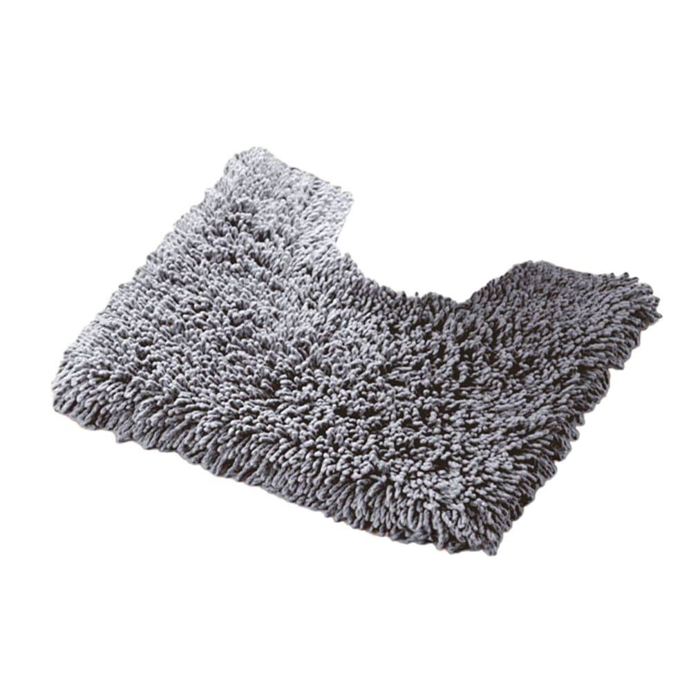 Tapis contour wc en coton gris 50x50cm — vue 4