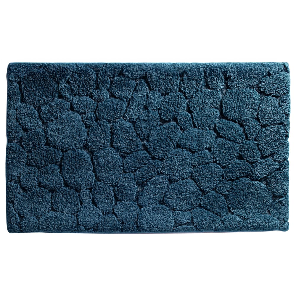 Tapis de bain en coton bleu orage 70x120cm
