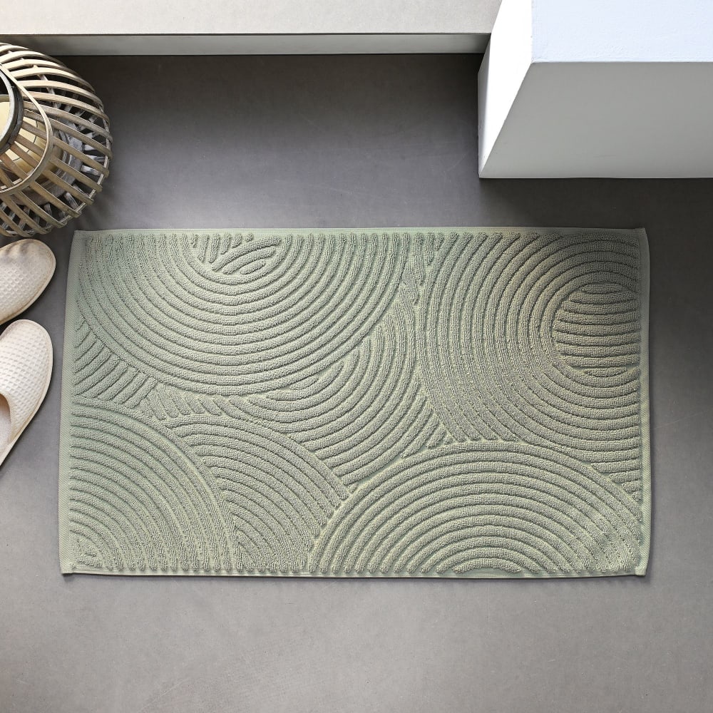 Tapis de bain en coton 1000 g/m² vert amande 50x80cm Tapis de bain en coton 1000 g/m² vert amande 50x80cm