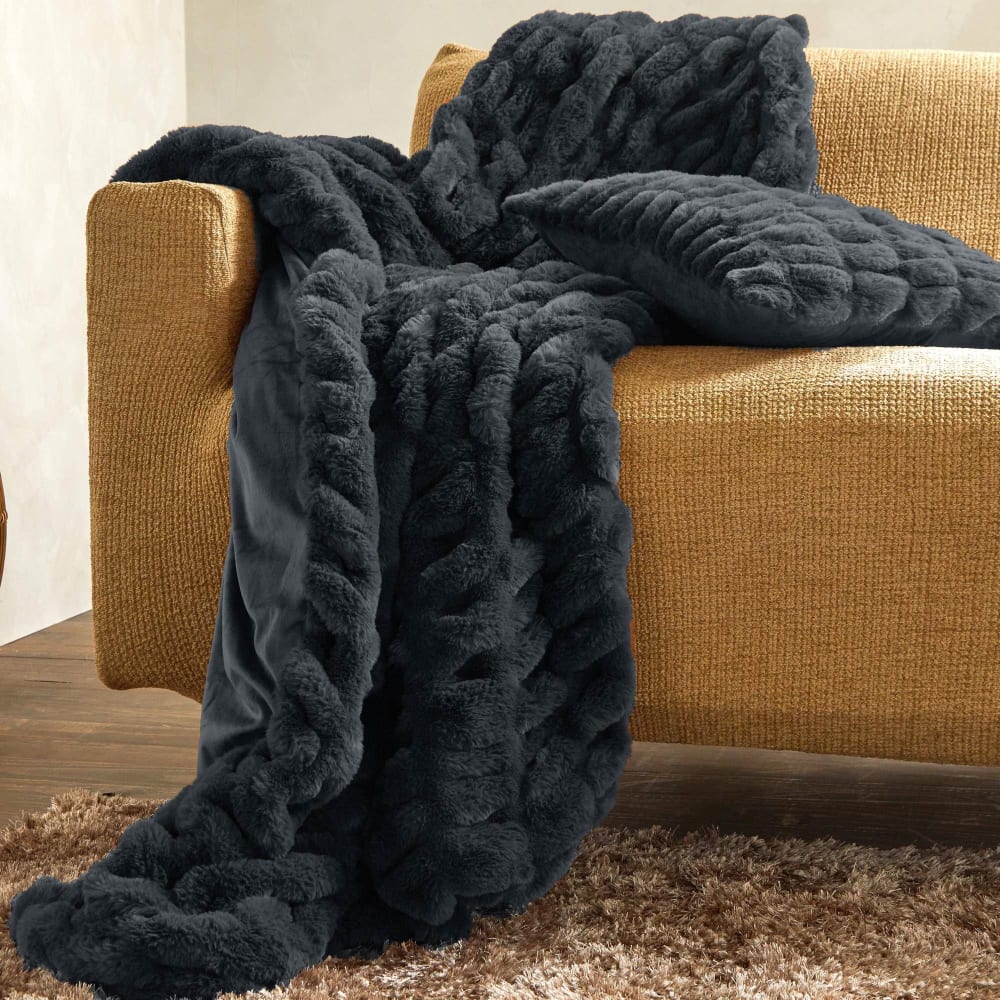 Plaid en polyester gris