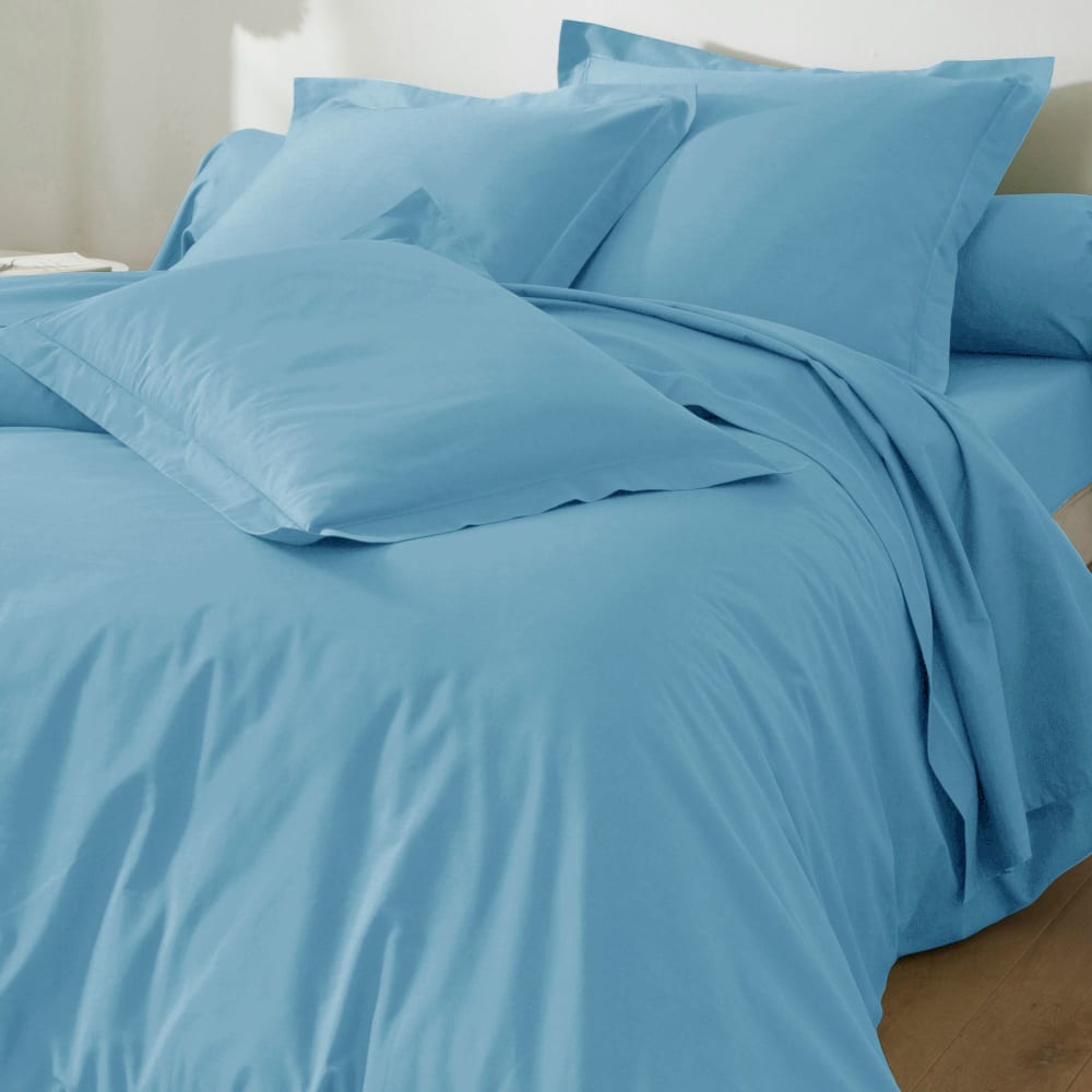 Housse de couette en coton bleu nuage 140x200cm — vue 3