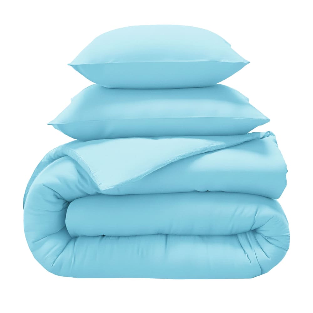 Housse de couette en coton bleu nuage 140x200cm — vue 4
