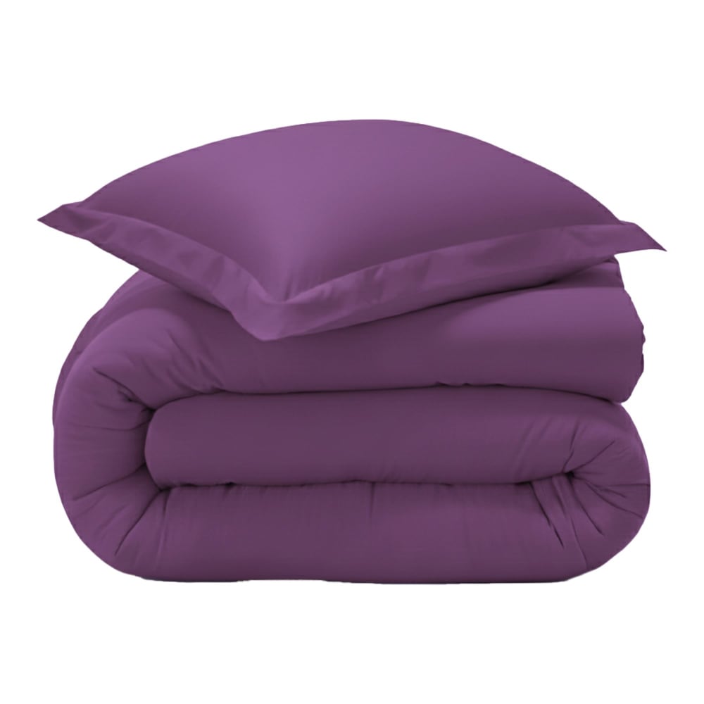 Housse de couette en coton violet violine 140x200cm