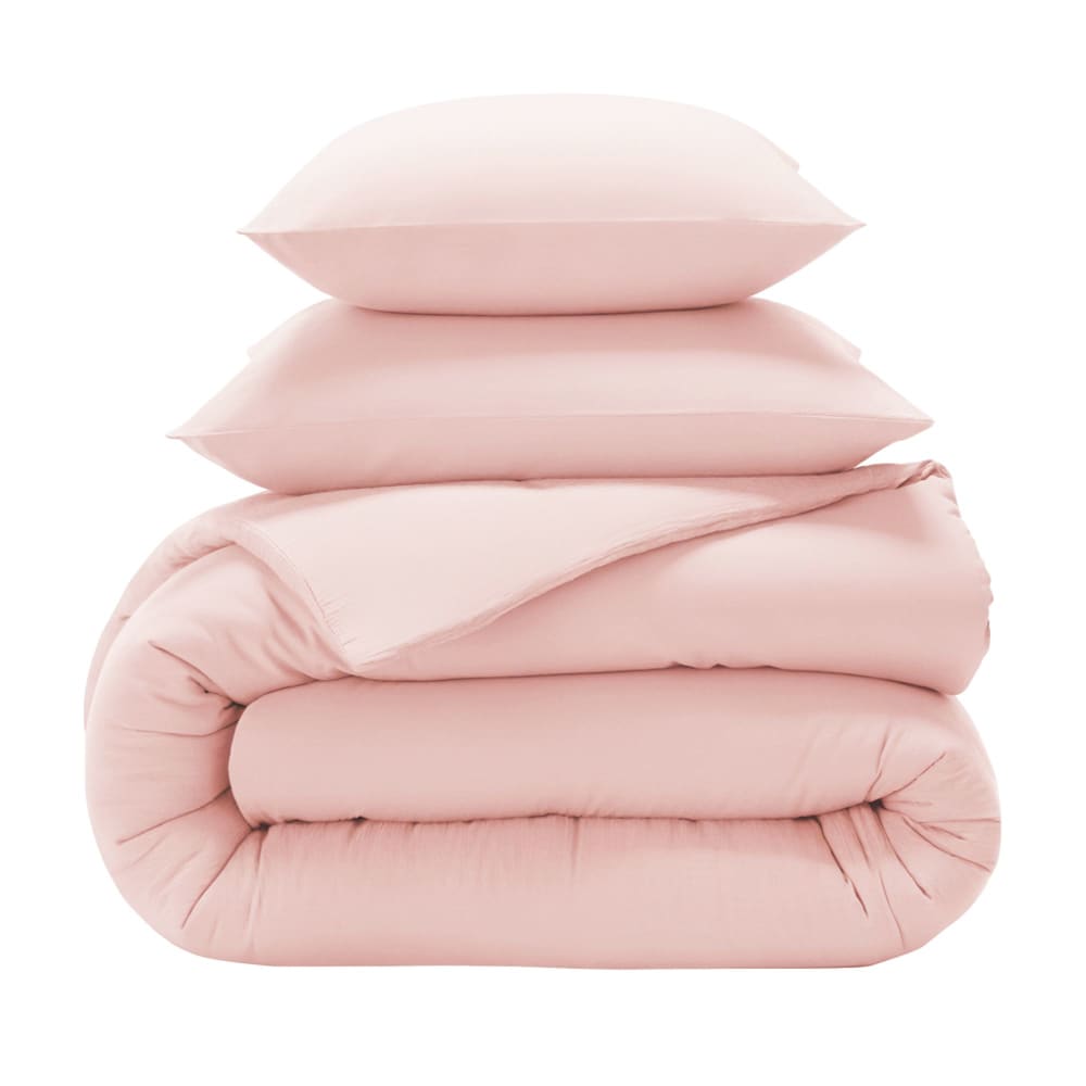 Housse de couette en coton rose thé 140x200cm — vue 4