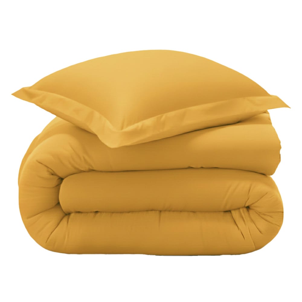 Housse de couette en coton jaune maïs 140x200cm