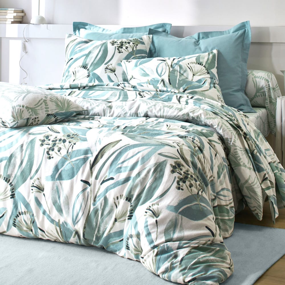 Housse de couette en coton vert pâle 260x240cm