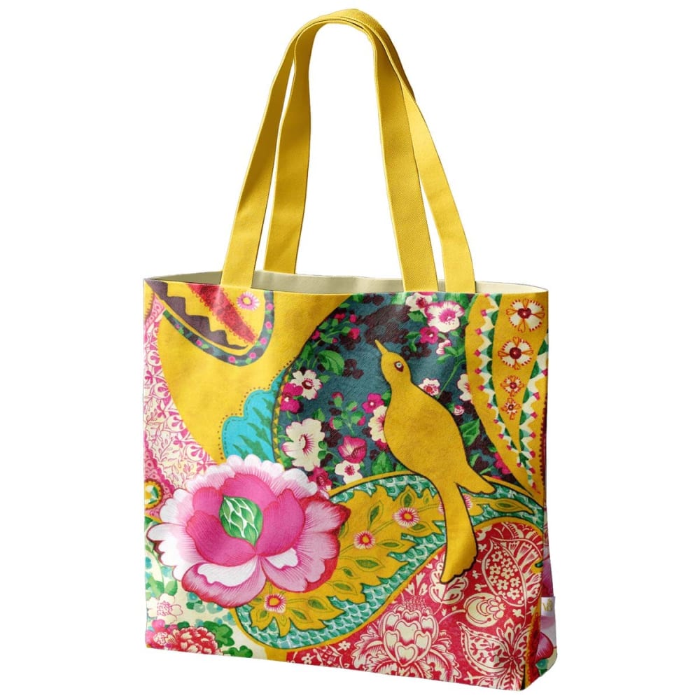 Sac de plage, toile outdoor, motif oiseau original jaune
