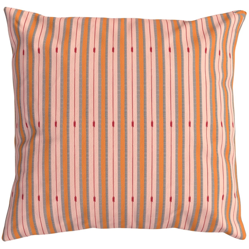 Housse de coussin extérieur 60x60 cm motif rayures rose