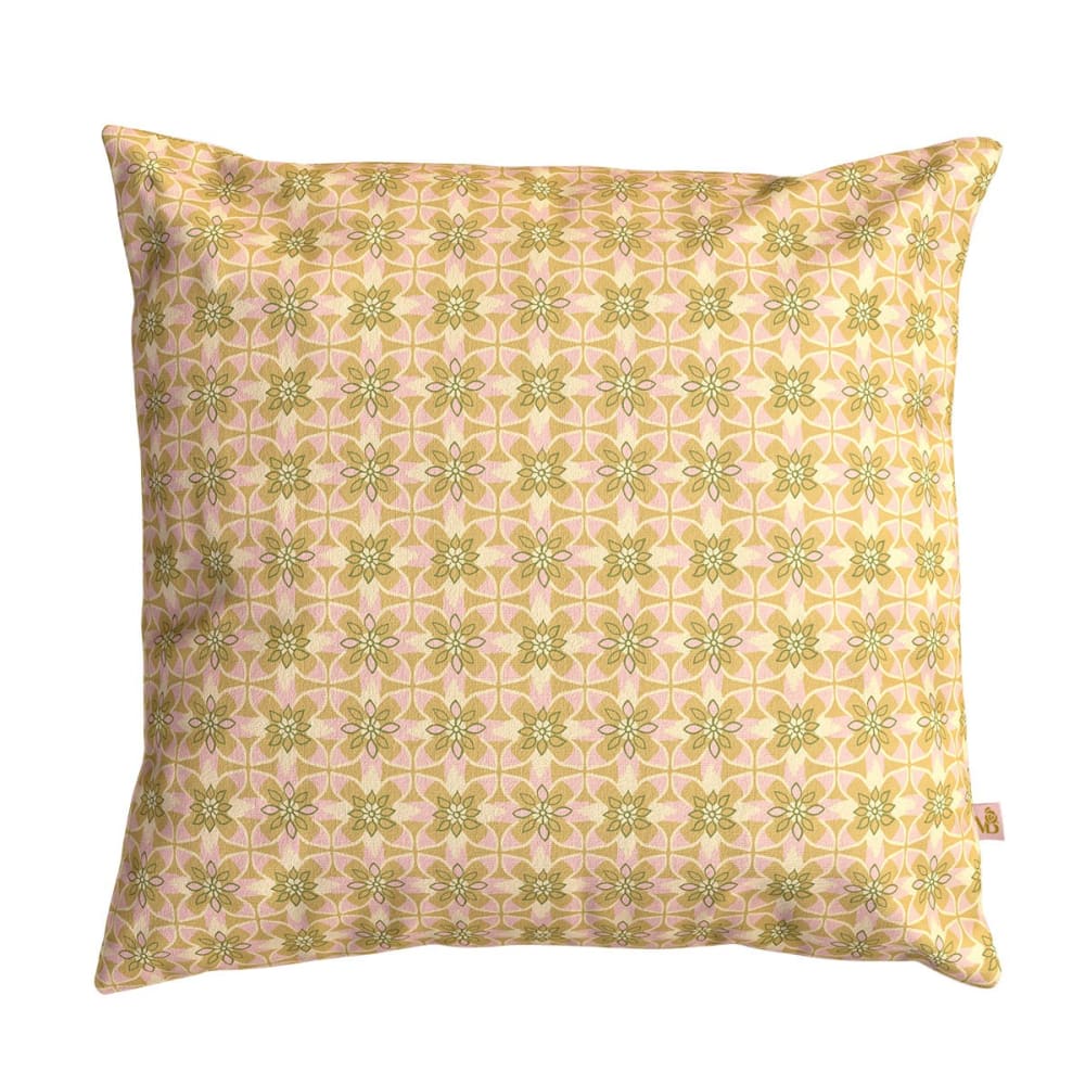 Housse de coussin extérieur 45x45 cm motif graphique ocre