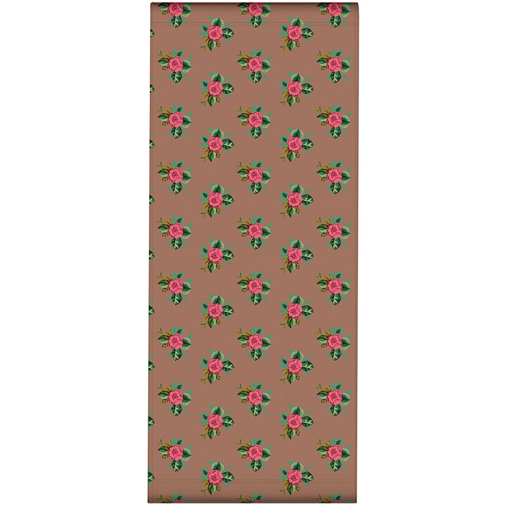 Toile outdoor pour transat, prête à poser, motif fleuri moka