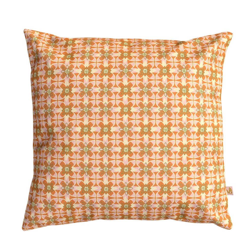 Housse de coussin extérieur 45x45 cm motif graphique mandarine
