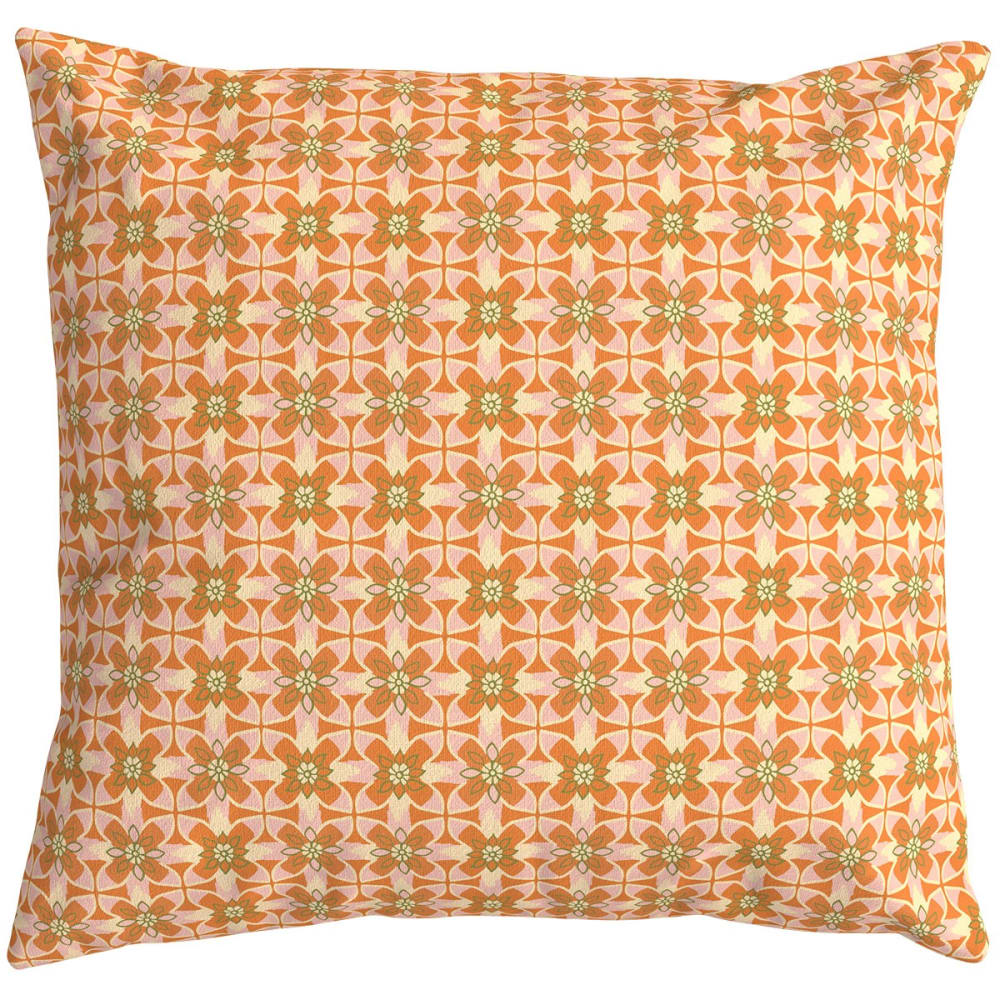 Housse de coussin extérieur 60x60 cm motif graphique mandarine