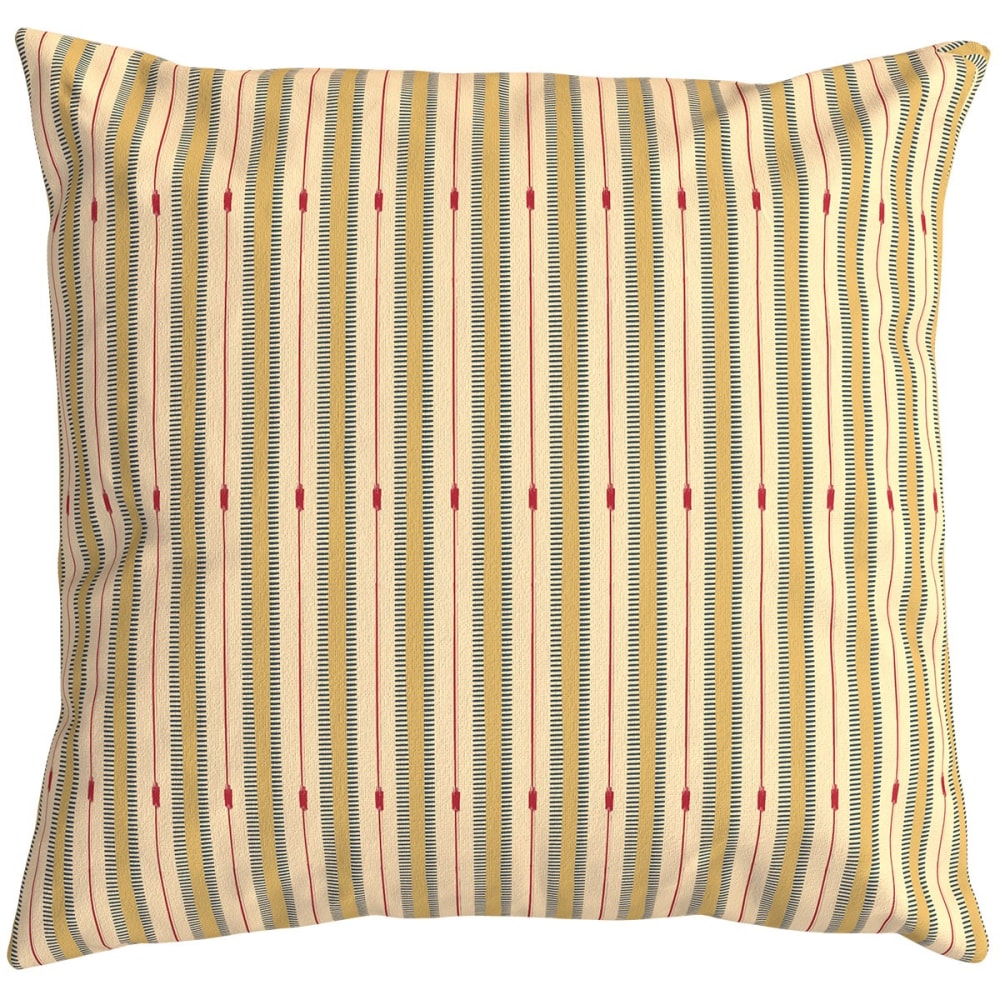 Housse de coussin extérieur 60x60 cm motif rayures ocre