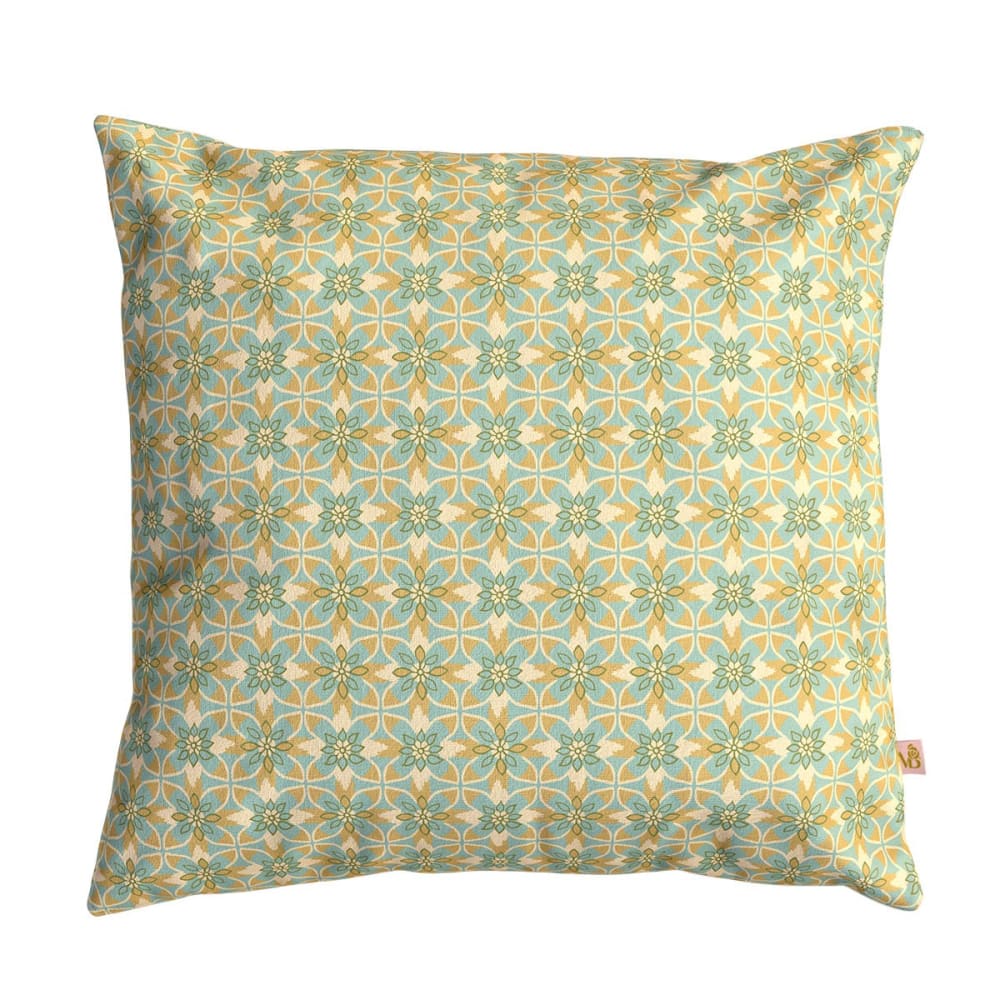 Housse de coussin extérieur 45x45 cm motif graphique celadon