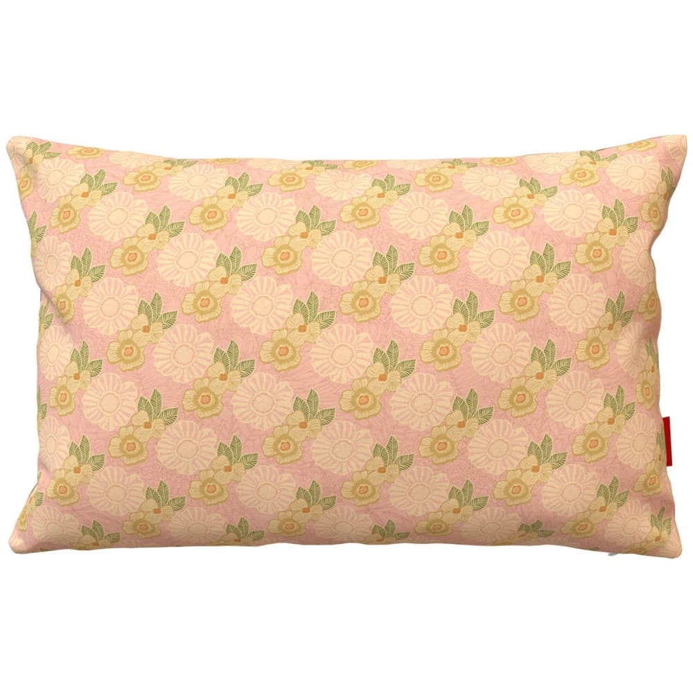 Housse de coussin extérieur 40x60 cm fleurs graphiques rose