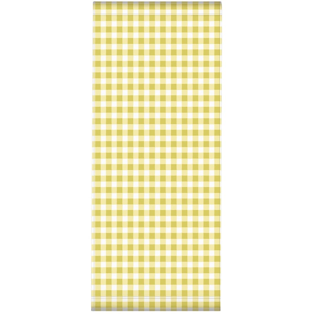 Toile outdoor pour transat, prête à poser, motif vichy jaune