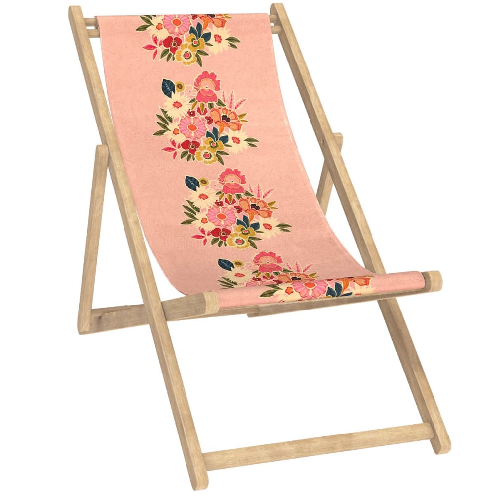 Transat chilienne eucalyptus, toile outdoor amovible, fleuri rose