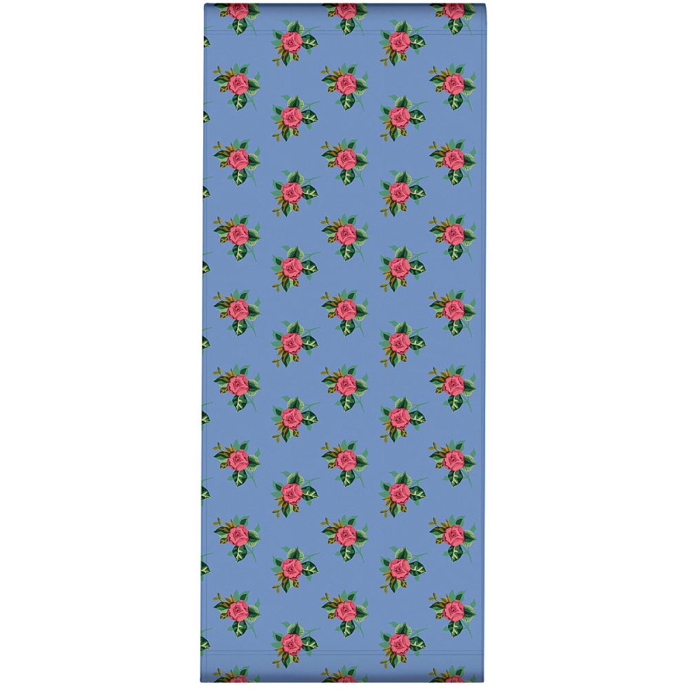 Toile outdoor pour transat, prête à poser, motif fleuri bleu