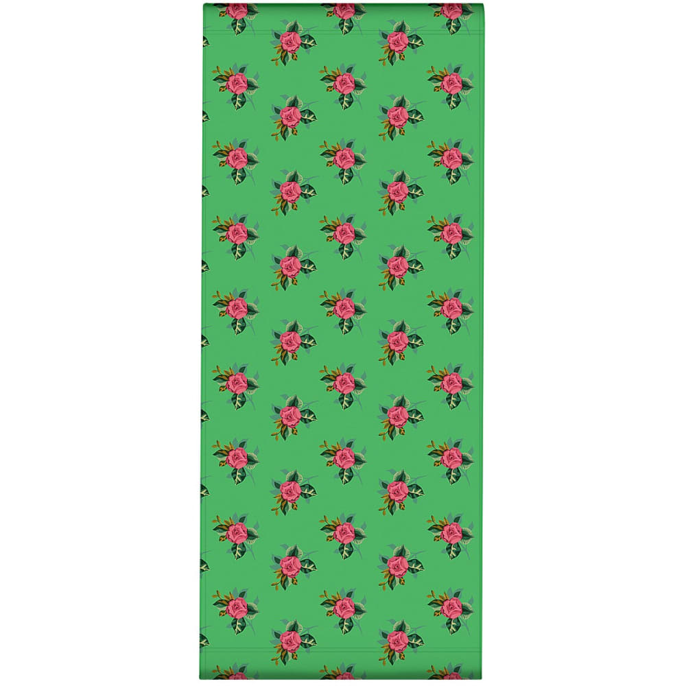 Toile outdoor pour transat, prête à poser, motif fleuri vert