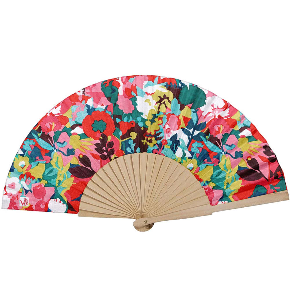 Vent de Bohème Fächer aus Birke Abstrakte Blumen style classic chic Mehrfarbig Holz