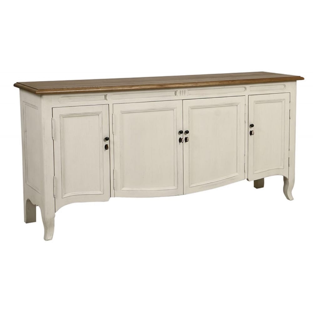 Buffet bas 4 portes 1 tiroir en bois blanc