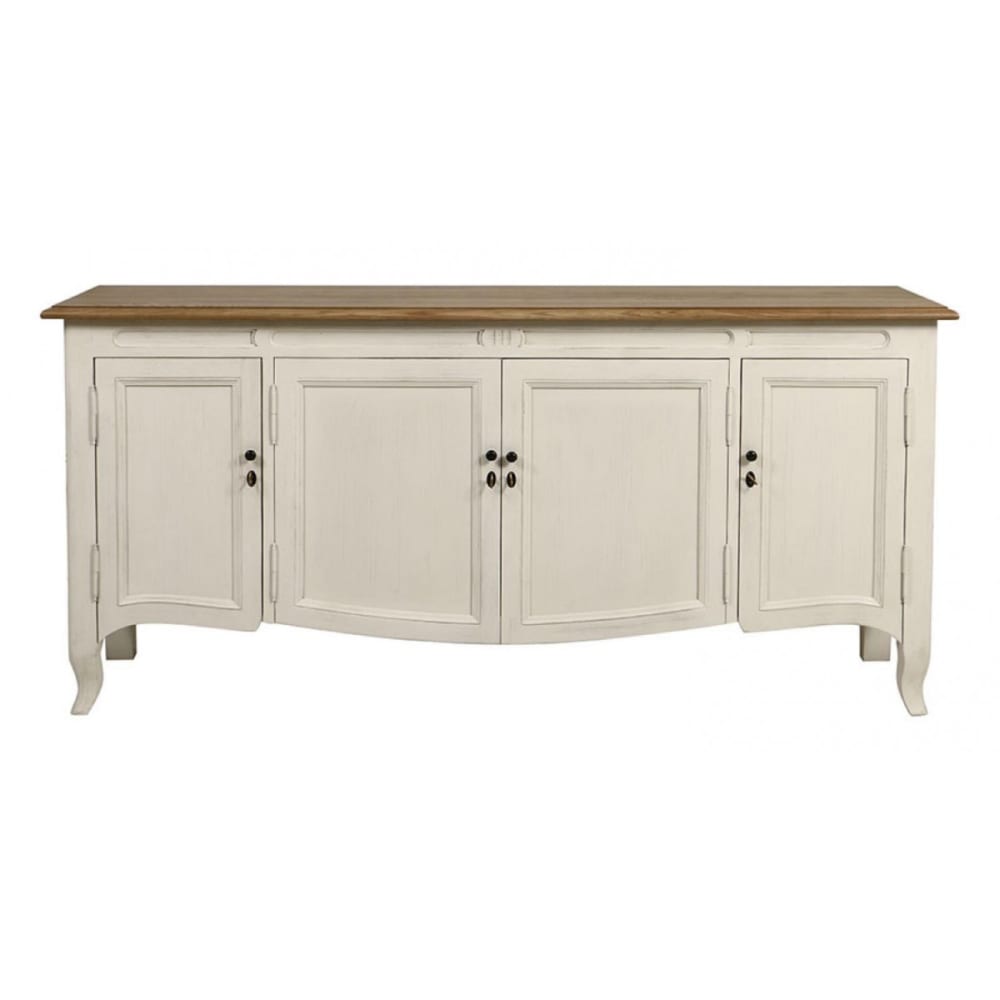 Buffet bas 4 portes 1 tiroir en bois blanc
