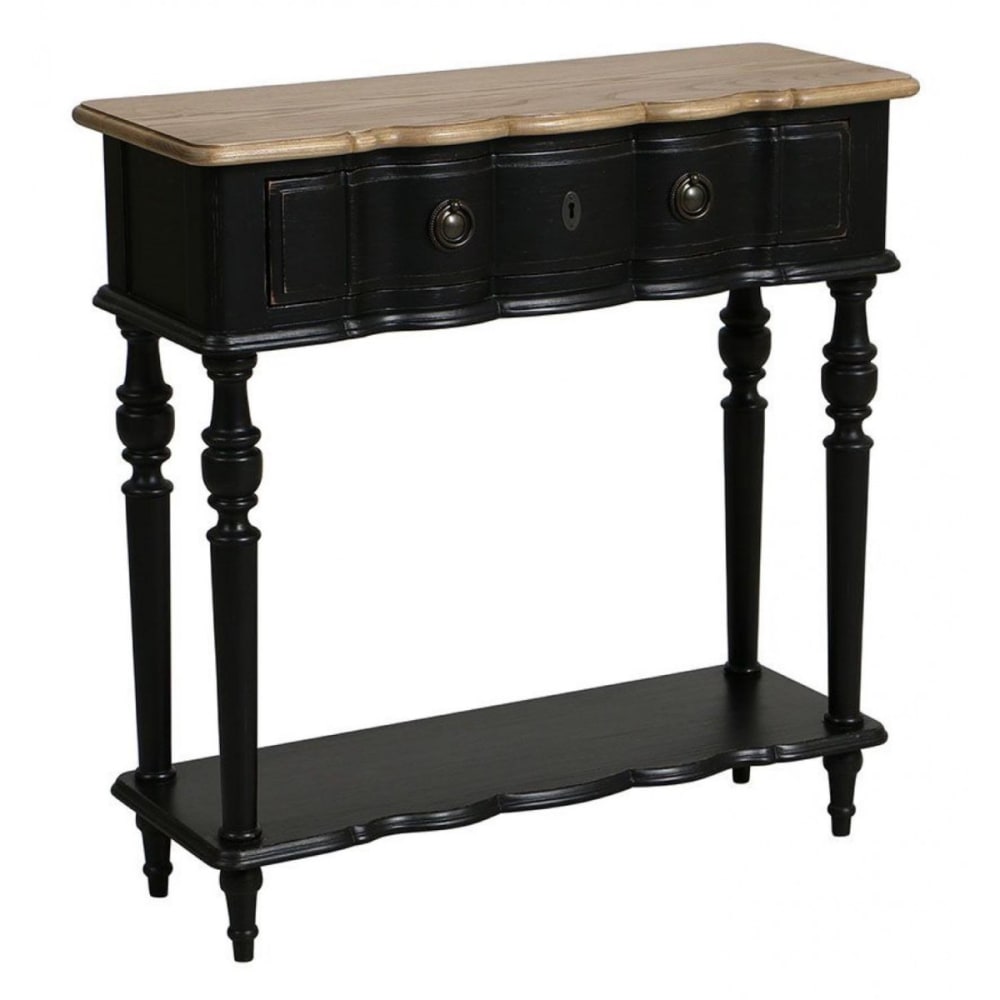 Console 1 tiroir en bois noir