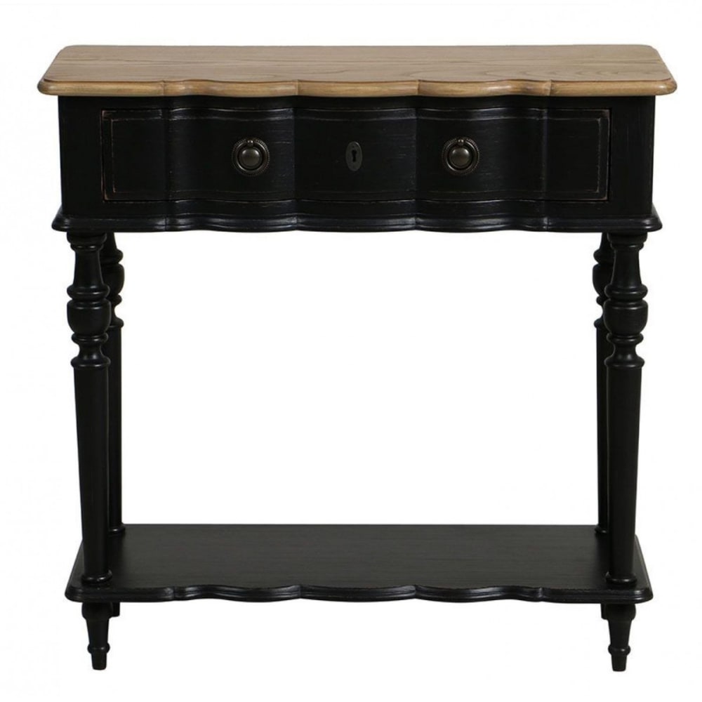 Console 1 tiroir en bois noir