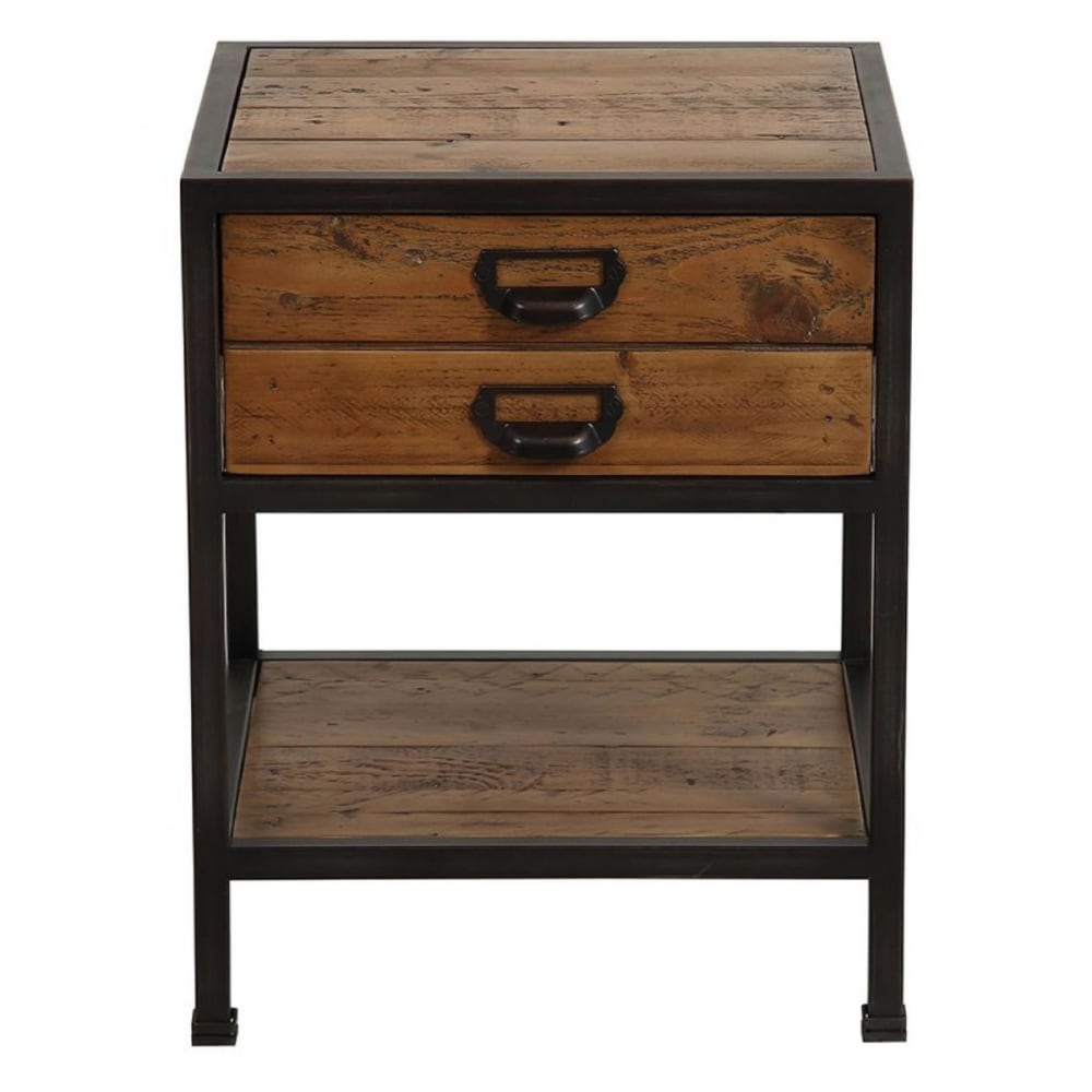Table de chevet 1 tiroir en bois marron