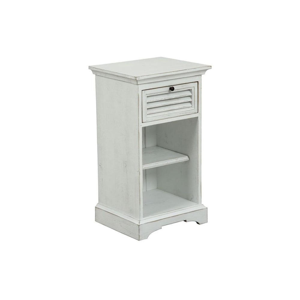 Table de chevet 1 tiroir en bois blanc