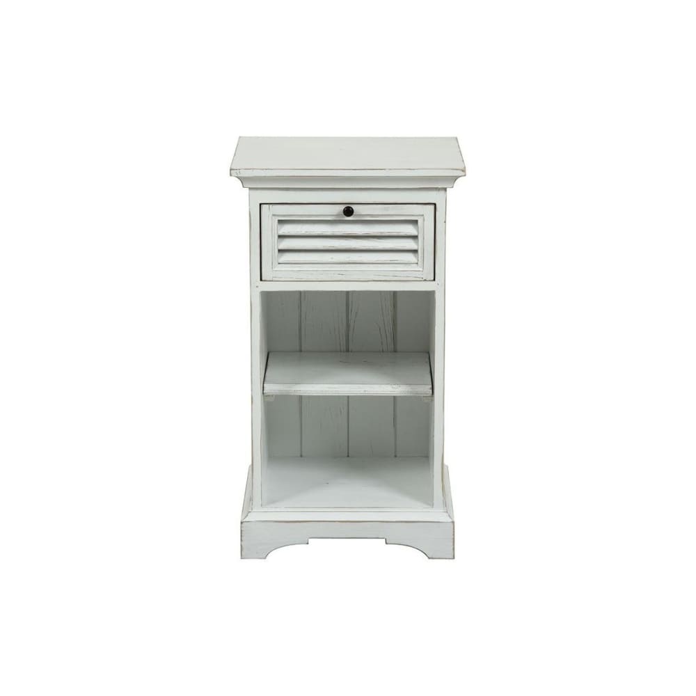 Table de chevet 1 tiroir en bois blanc