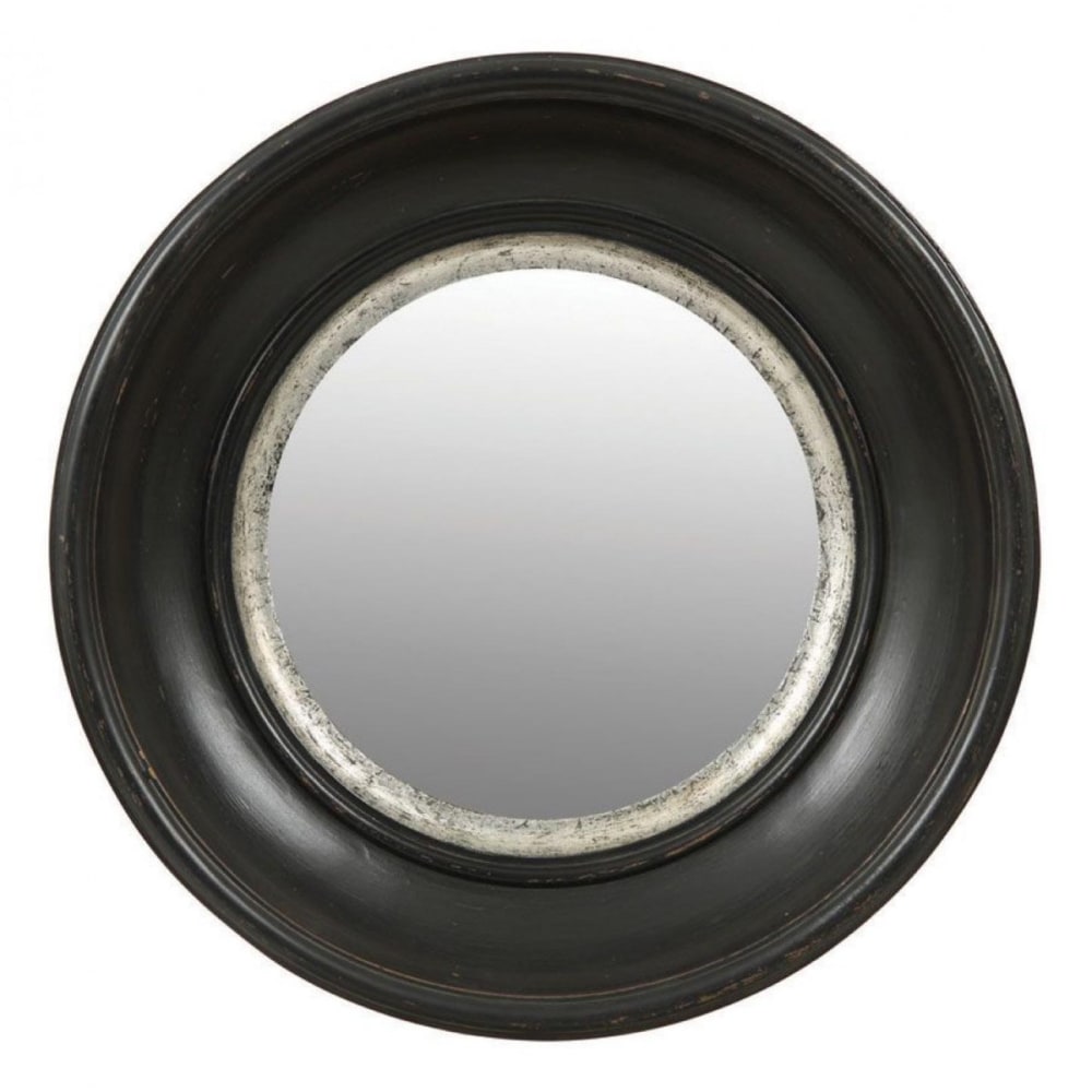 Miroir rond en résine noir