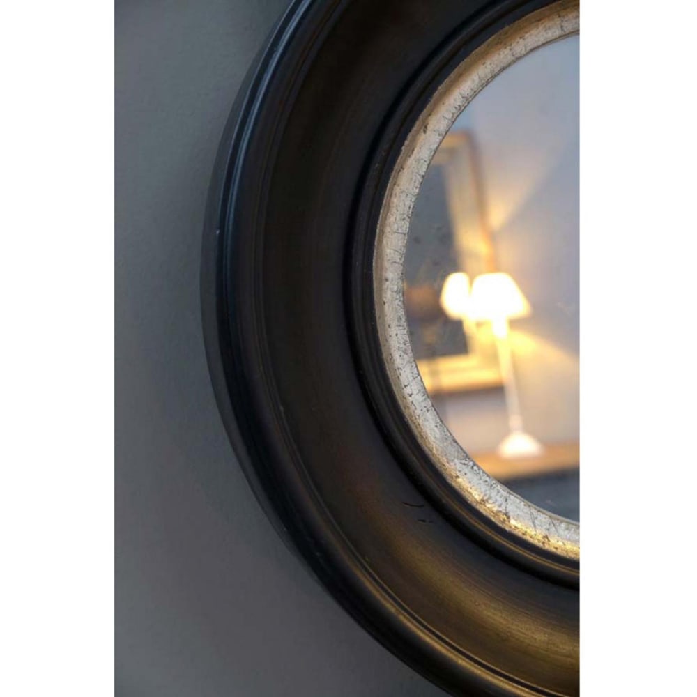 Miroir rond en résine noir