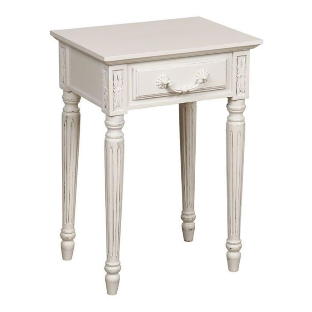 Table de chevet 1 tiroir en bois blanc
