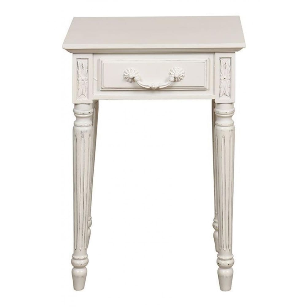 Table de chevet 1 tiroir en bois blanc