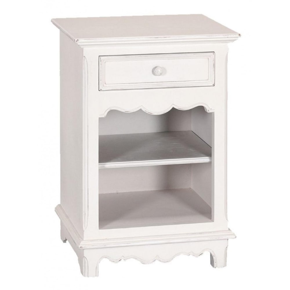 Table de chevet en fibres de particules blanc