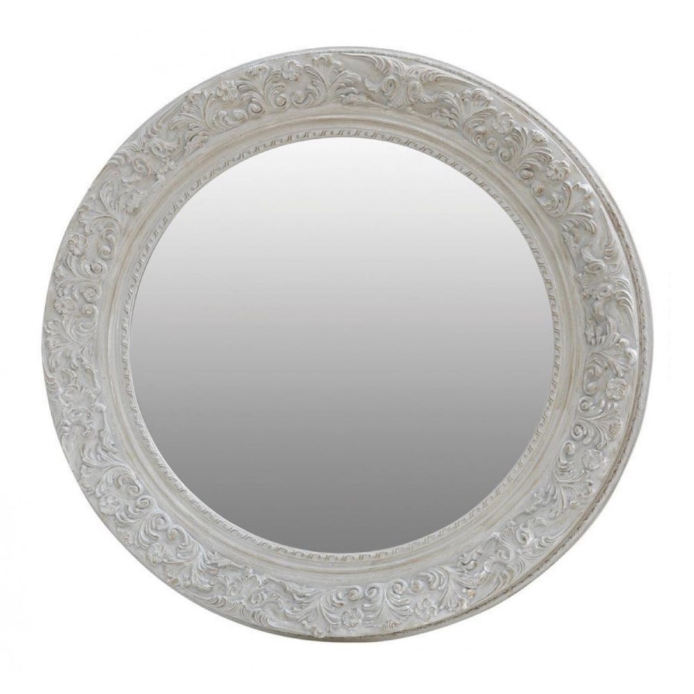 Miroir rond en bois d120 gris