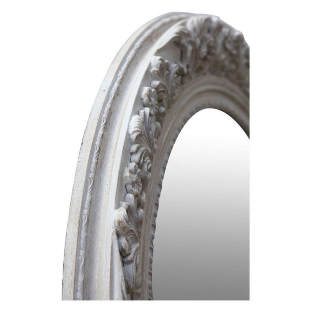 Miroir rond en bois d120 gris