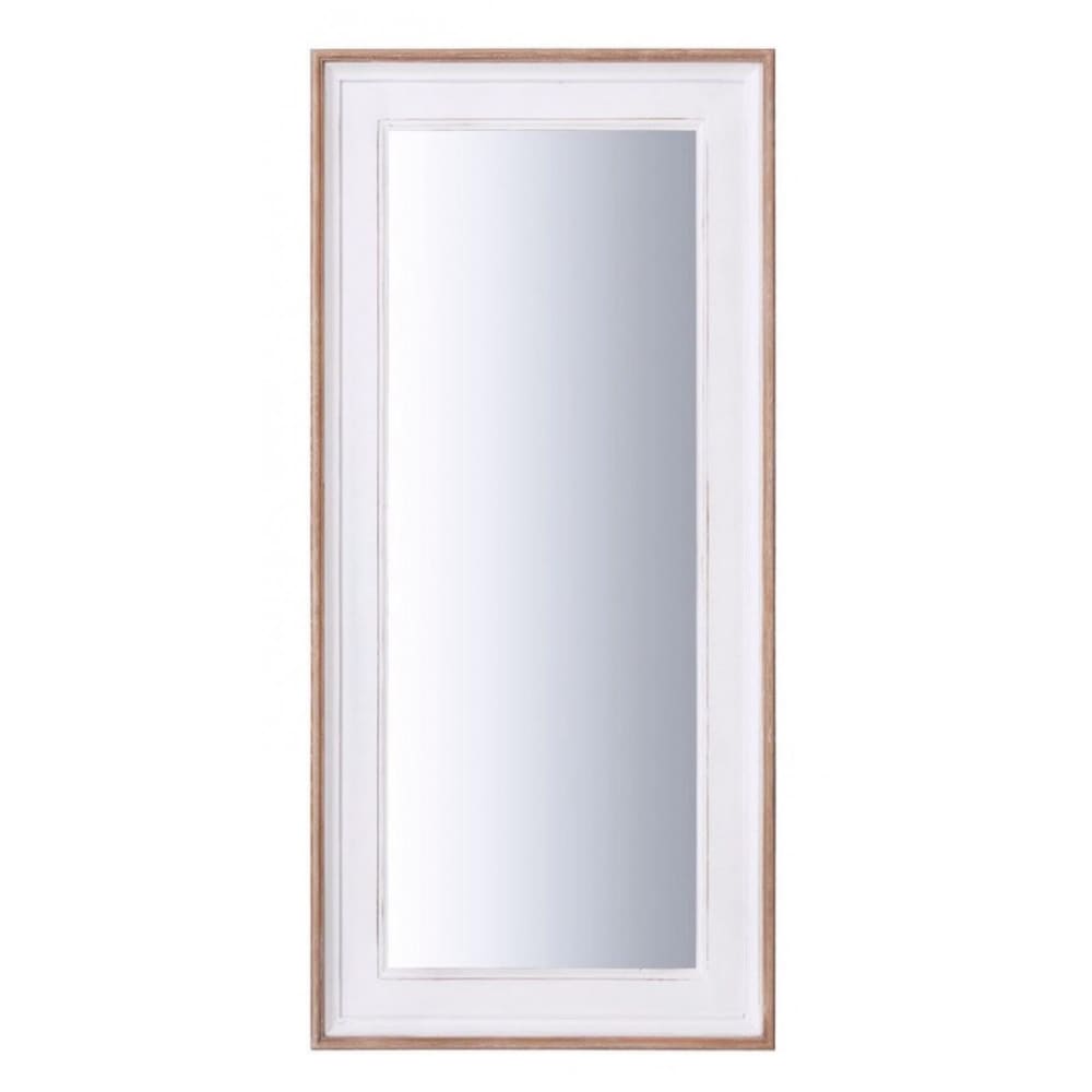 Miroir rectangulaire en bois blanc