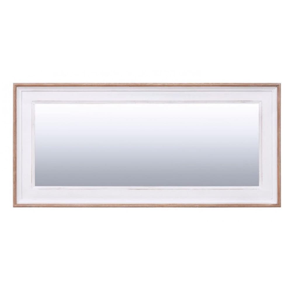 Miroir rectangulaire en bois blanc