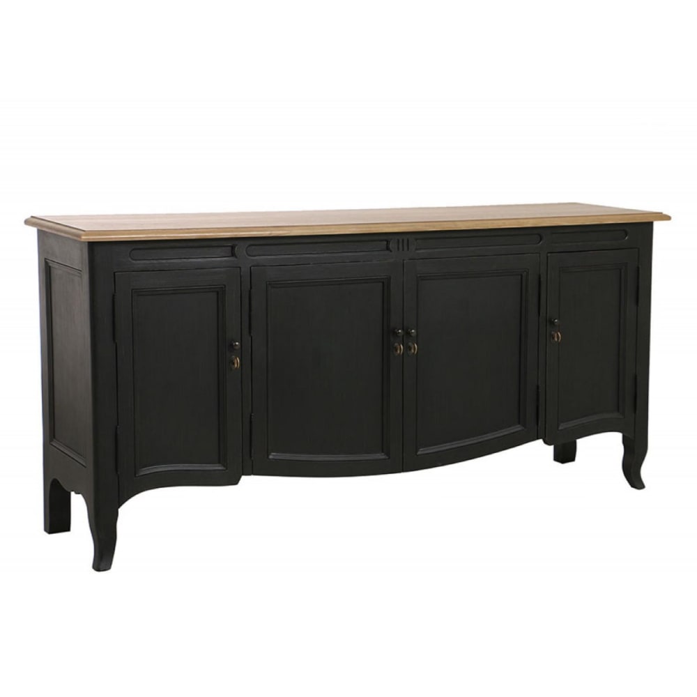 Buffet bas 4 portes 1 tiroir en bois noir