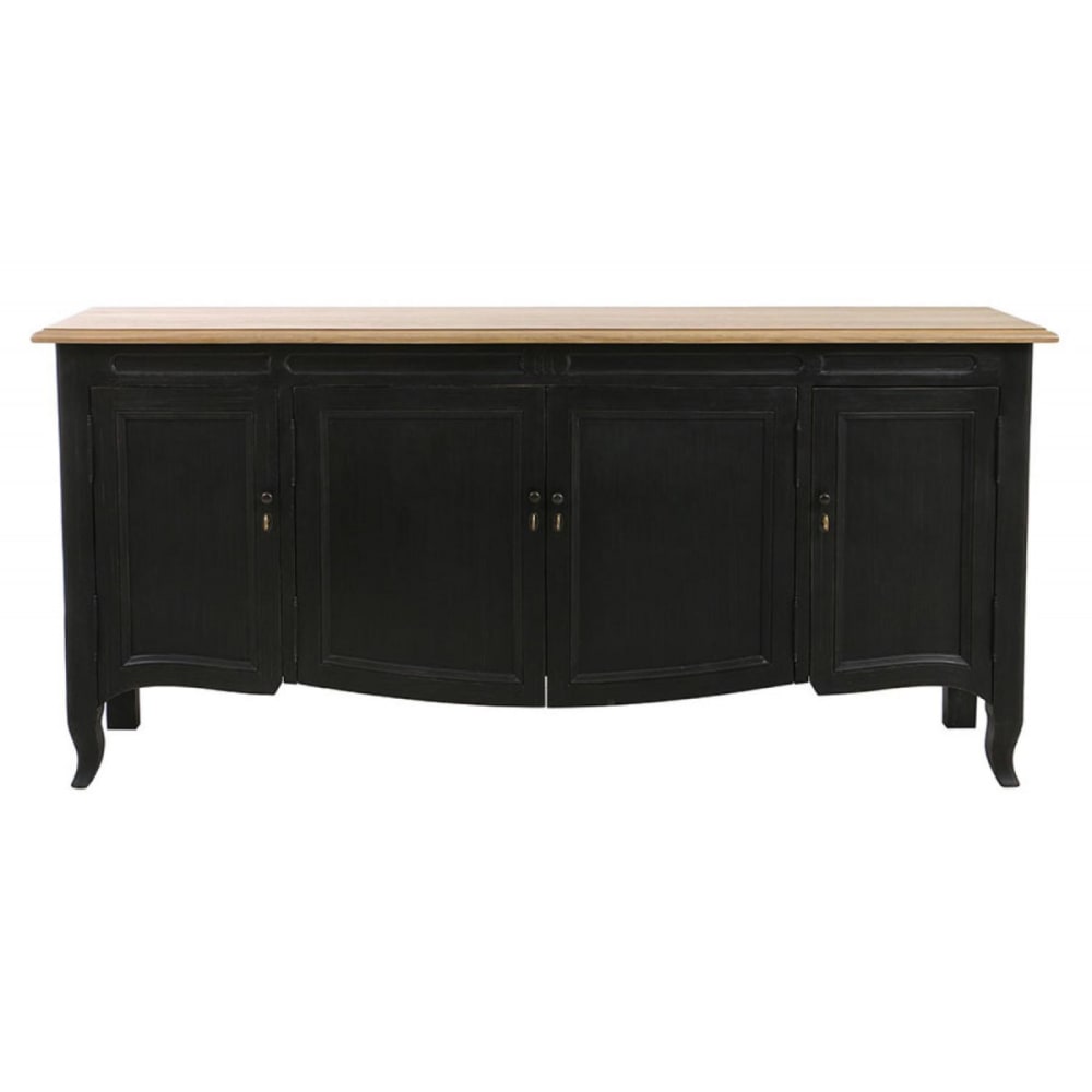 Buffet bas 4 portes 1 tiroir en bois noir