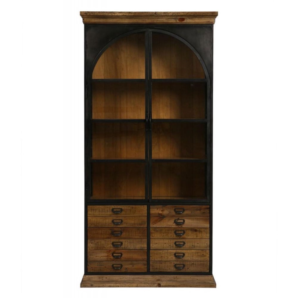 Vaisselier 2 portes en bois marron